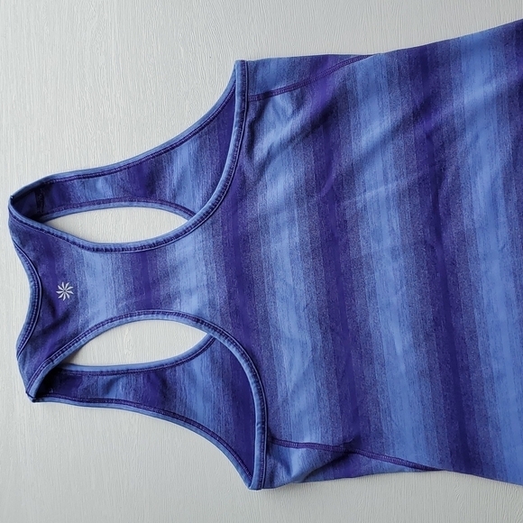 Athleta Shades of Purple Striped Workout Racerback Tank S NWOT - Picture 4 of 6